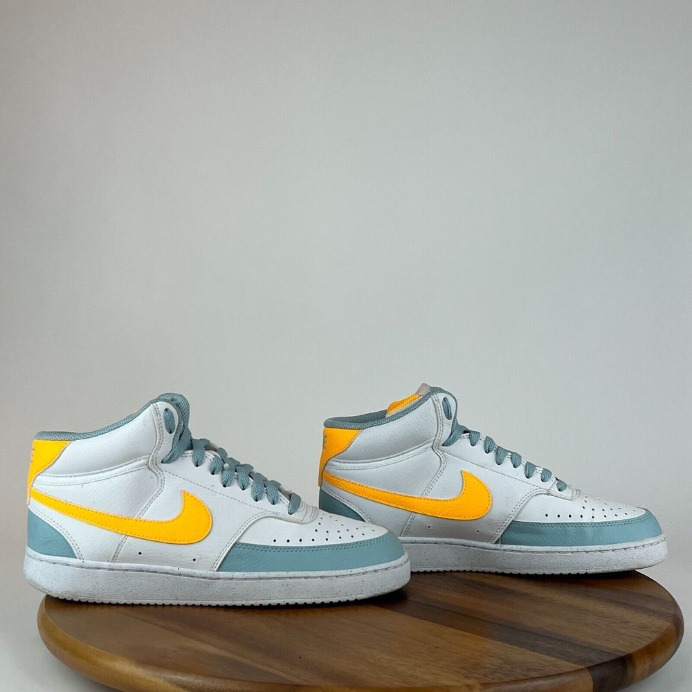 Mens Nike Court Vision Mid Next Nature White Ocean Bliss Shoes Sneakers Size 7.5